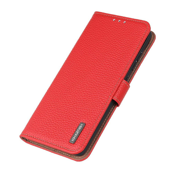 OPPO Realme C35 KHAZNEH Litchi Genuine Leather Phone Case(Red)