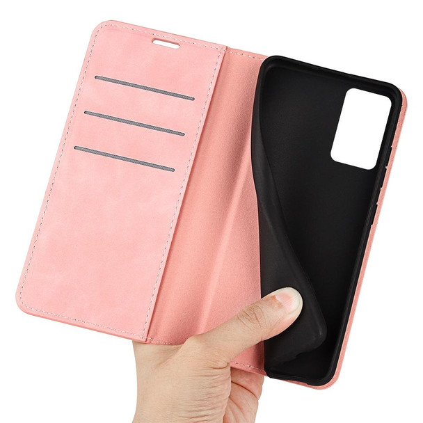 OPPO Reno7 Pro 5G Retro-skin Magnetic Suction Leather Phone Case(Pink)