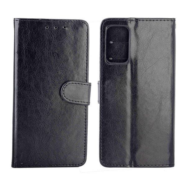 OPPO Reno6 5G Crazy Horse Texture Leather Horizontal Flip Protective Case with Holder & Card Slots & Wallet & Photo Frame(Black)