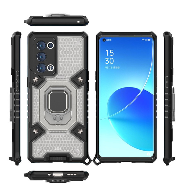 OPPO Reno6 Pro+ 5G Space PC + TPU Ring Holder Protective Case(Silver)