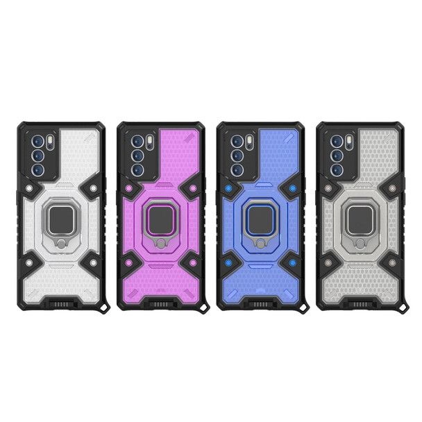 OPPO Reno6 Pro Space PC + TPU Ring Holder Protective Case(Purple)