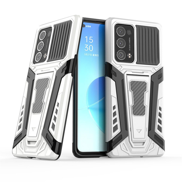 OPPO Reno6 Pro+ 5G War Chariot Series Armor All-inclusive Shockproof PC + TPU Protective Case with Invisible Holder(White)