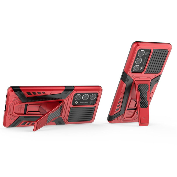 OPPO Reno6 Pro+ 5G War Chariot Series Armor All-inclusive Shockproof PC + TPU Protective Case with Invisible Holder(Red)