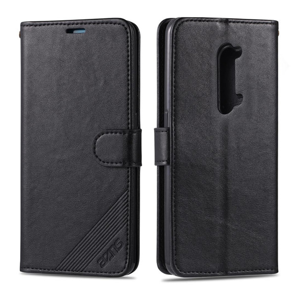 OPPO Reno 3 AZNS Sheepskin Texture Horizontal Flip Leather Case with Holder & Card Slots & Wallet(Black)