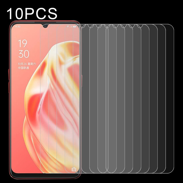 10 PCS 0.26mm 9H Surface Hardness 2.5D Explosion-proof Tempered Glass Non-full Screen Film - OPPO A91