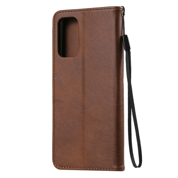 OPPO A93 5G / A54 5G / A74 5G Solid Color Horizontal Flip Protective Leather Case with Holder & Card Slots & Wallet & Photo Frame & Lanyard(Brown)