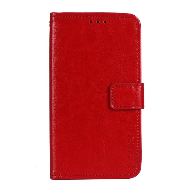 OPPO Realme Narzo 30 5G idewei Crazy Horse Texture Horizontal Flip Leather Case with Holder & Card Slots & Wallet(Red)