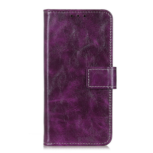 OPPO Reno6 Pro+ 5G Retro Crazy Horse Texture Horizontal Flip Leather Case with Holder & Card Slots & Photo Frame & Wallet(Purple)