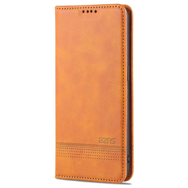 OPPO Reno6 / Reno6 Pro AZNS Magnetic Calf Texture Horizontal Flip Leather Case with Card Slots & Holder & Wallet(Light Brown)