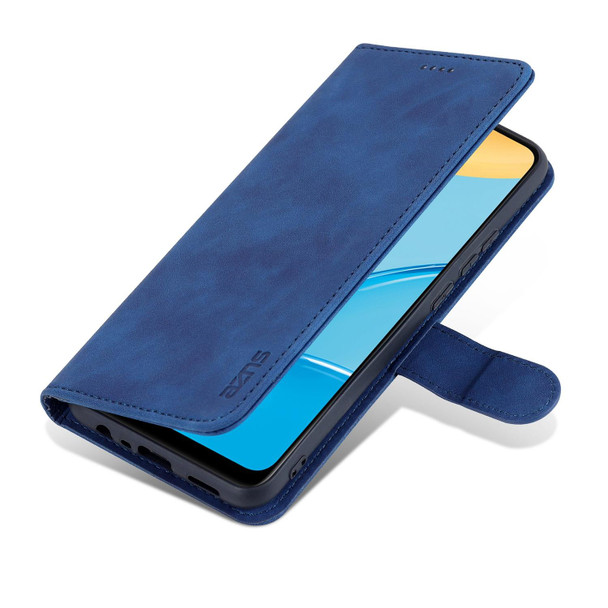 OPPO A15 / A35 4G AZNS Skin Feel Calf Texture Horizontal Flip Leather Case with Card Slots & Holder & Wallet(Blue)