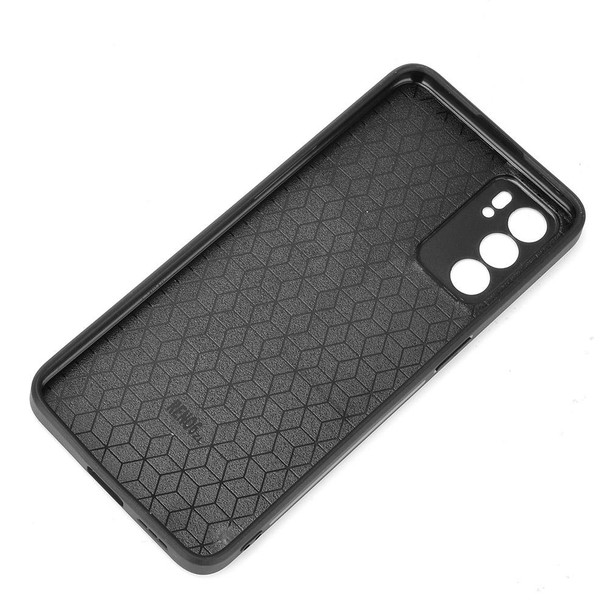 OPPO Reno6 5G Shockproof Sewing Cow Skin Texture PC + PU + TPU Case(Black)