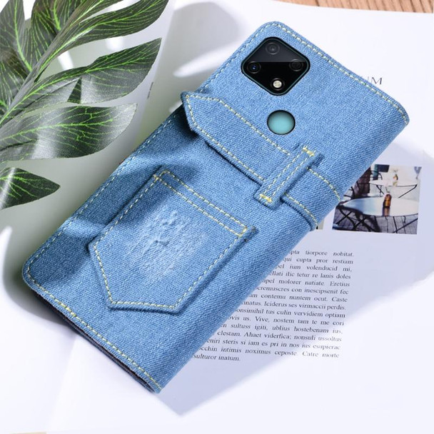 OPPO Realme Narzo 30A Denim Horizontal Flip Leather Case with Holder & Card Slot & Wallet(Light Blue)