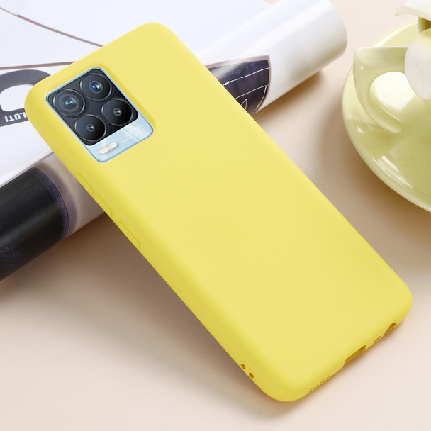 OPPO Realme 8 / 8 Pro Pure Color Liquid Silicone Shockproof Full Coverage Case(Yellow)