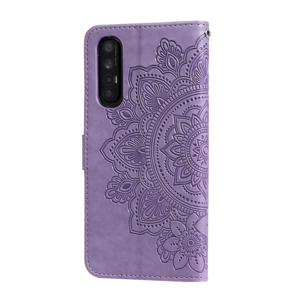 OPPO Reno3 Pro 5G / Find X2 Neo 7-petal Flowers Embossing Pattern Horizontal Flip PU Leather Case with Holder & Card Slots & Wallet & Photo Frame(Light Purple)