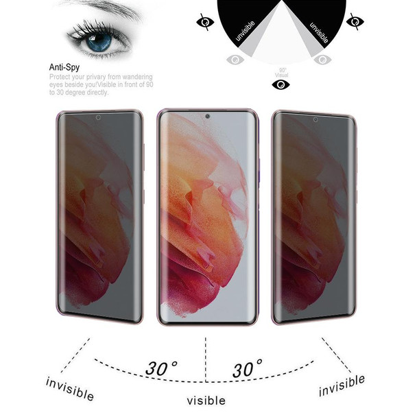 Samsung Galaxy S21 5G 25 PCS 0.3mm 9H Surface Hardness 3D Curved Surface Privacy Glass Film