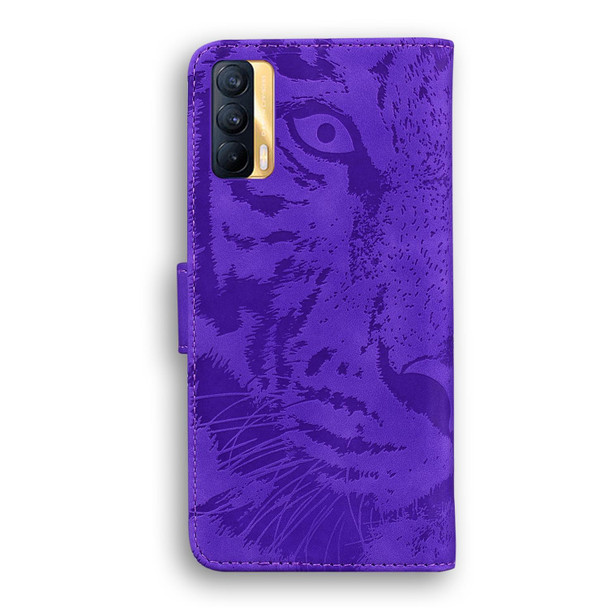 OPPO Realme X7 (India) / Realme V15 Tiger Embossing Pattern Horizontal Flip Leather Case with Holder & Card Slots & Wallet(Purple)