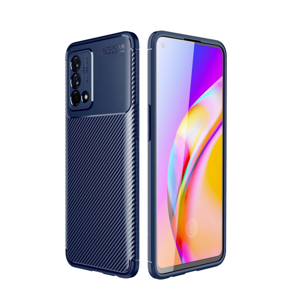 OPPO K9 Carbon Fiber Texture Shockproof TPU Case(Blue)