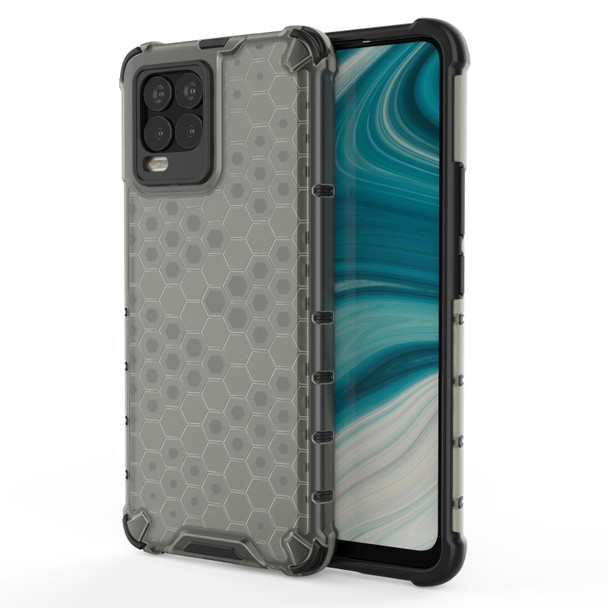 OPPO Realme 8 Shockproof Honeycomb PC + TPU Case(Black)