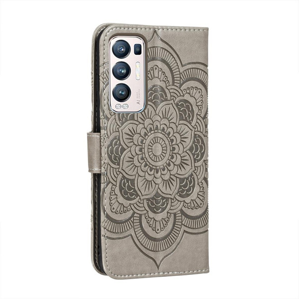 OPPO Reno5 Pro+ / Find X3 Neo Mandala Embossing Pattern Horizontal Flip PU Leather Case with Holder & Card Slots & Wallet & Lanyard(Grey)