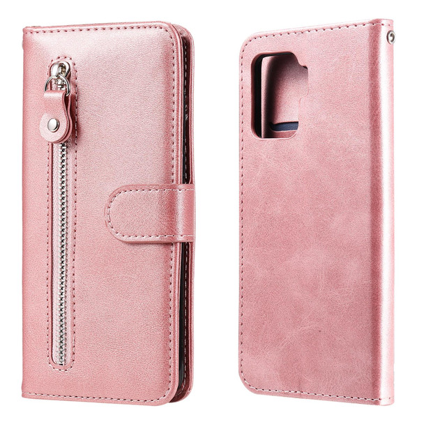 OPPO A94 4G / F19 Pro / Reno5 F Fashion Calf Texture Zipper Horizontal Flip Leather Case with Stand & Card Slots & Wallet(Rose Gold)
