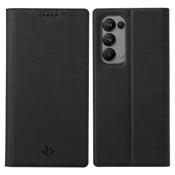 OPPO Reno5 5G ViLi DMX Series Shockproof TPU + PU Leather Magnetic Attraction Horizontal Flip Case with Card Slot & Holder(Black)