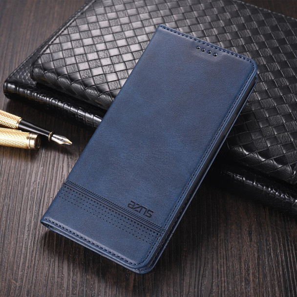 OPPO A74 (5G) AZNS Magnetic Calf Texture Horizontal Flip Leather Case with Card Slots & Holder & Wallet(Dark Blue)