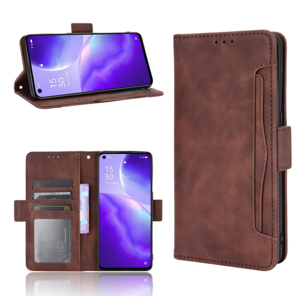 OPPO Find X3 Lite / Reno5 5G Skin Feel Calf Pattern Horizontal Flip Leather Case with Holder & Card Slots & Photo Frame(Brown)