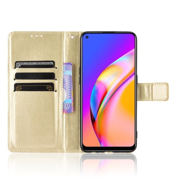 OPPO A94 4G / F19 Pro / Reno5 F Retro Crazy Horse Texture Horizontal Flip Leather Case with Holder & Card Slots & Lanyard(Gold)