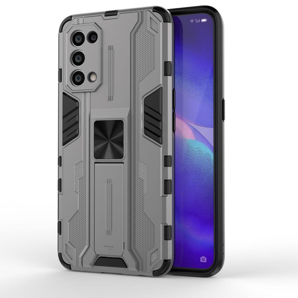 OPPO Reno5 5G / 4G Supersonic PC + TPU Shock-proof Protective Case with Holder(Gray)