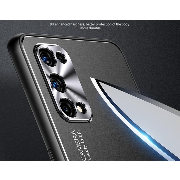 OPPO Realme X7 Pro Blade Series TPU Frame + Titanium Alloy Sand Blasting Technology Backplane + Color Aluminum Alloy Decorative Edge Mobile Phone Protective Shell(Black + Silver)