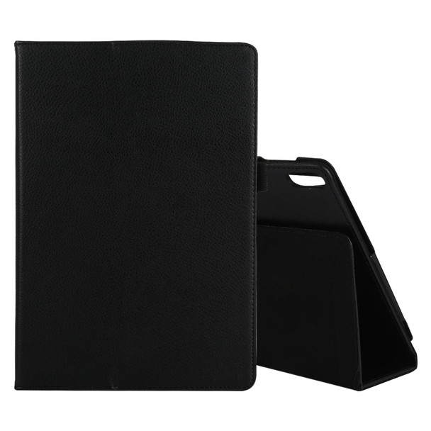 Lenovo Tab 4 10 Plus (TB-X704) / Tab 4 10 (TB-X304) Litchi Texture Solid Color Horizontal Flip Leather Case with Holder & Pen Slot(Black)