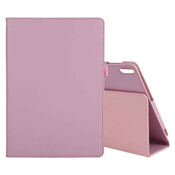 Lenovo Tab 4 10 Plus (TB-X704) / Tab 4 10 (TB-X304) Litchi Texture Solid Color Horizontal Flip Leather Case with Holder & Pen Slot(Pink)