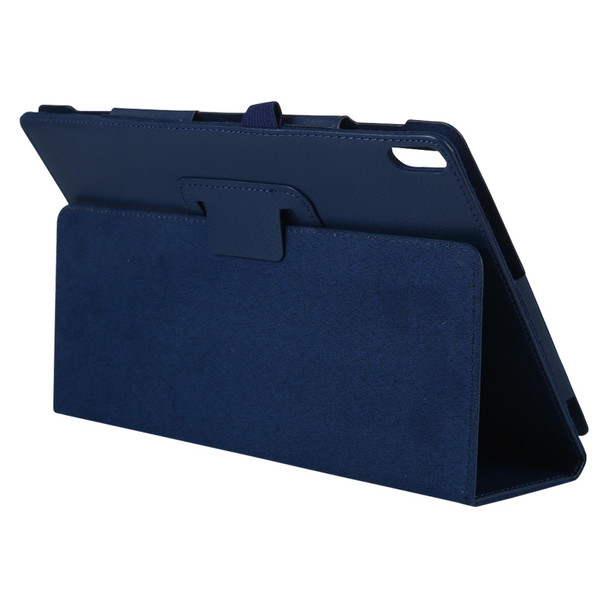 Lenovo Tab 4 10 Plus (TB-X704) / Tab 4 10 (TB-X304) Litchi Texture Solid Color Horizontal Flip Leather Case with Holder & Pen Slot(Dark Blue)