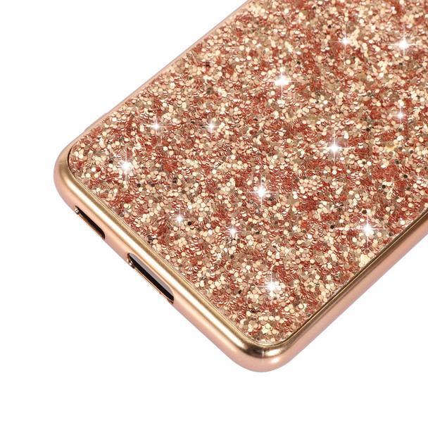 Samsung Galaxy S21 5G Glitter Powder Shockproof TPU Protective Case(Rose Gold)