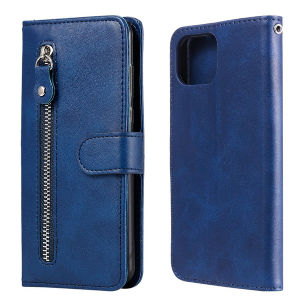 OPPO F17 Pro / A93 Fashion Calf Texture Zipper Horizontal Flip Leather Case with Holder & Card Slots & Wallet(Blue)