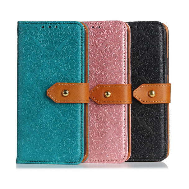 OPPO Reno5 5G European Floral Embossed Copper Buckle Horizontal Flip PU Leather Case with Holder & Card Slots & Wallet & Photo Frame(Blue)