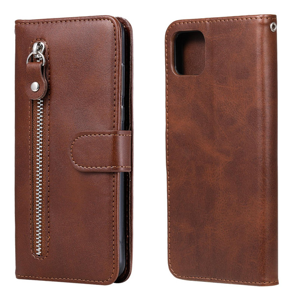 OPPO Realme C11 Fashion Calf Texture Zipper Horizontal Flip Leather Case with Holder & Card Slots & Wallet(Brown)