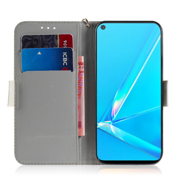 OPPO A92 3D Colored Drawing Horizontal Flip Leather Case with Holder & Card Slots & Wallet & Lanyard(Watercolor Flower)