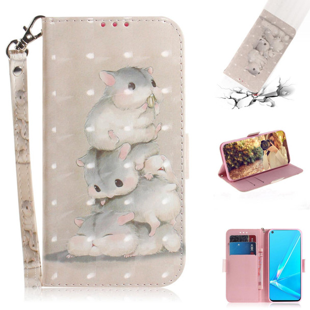 OPPO A72 3D Colored Drawing Horizontal Flip Leather Case with Holder & Card Slots & Wallet & Lanyard(Squirrels)