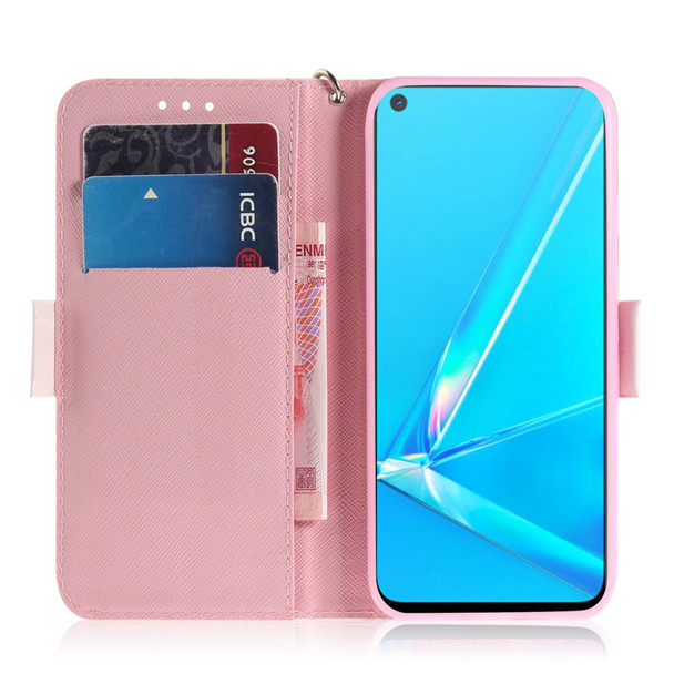 OPPO A52 3D Colored Drawing Horizontal Flip Leather Case with Holder & Card Slots & Wallet & Lanyard(Magnolia)