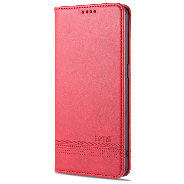 OPPO Reno4 SE AZNS Magnetic Calf Texture Horizontal Flip Leather Case with Card Slots & Holder & Wallet(Red)