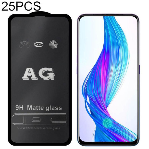 25 PCS AG Matte Frosted Full Cover Tempered Glass - OPPO F7