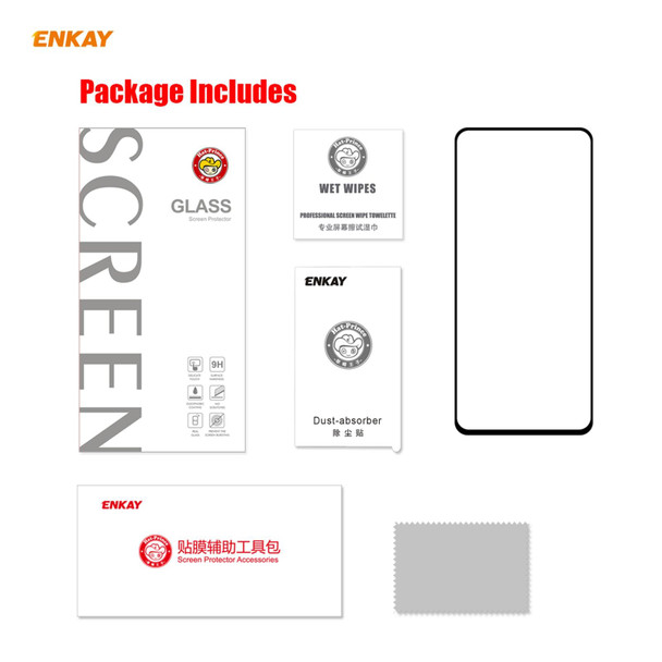 1 PCS - Samsung Galaxy S21 5G ENKAY Hat-Prince Full Glue 0.26mm 9H 2.5D Tempered Glass Full Coverage Film Support Fingerprint Unlock