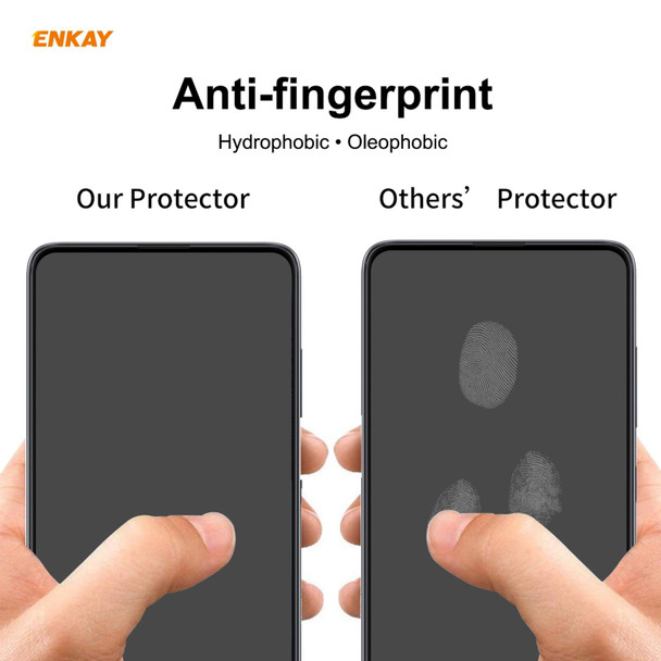 10 PCS - Samsung Galaxy S21 5G ENKAY Hat-Prince Full Glue 0.26mm 9H 2.5D Tempered Glass Full Coverage Film Support Fingerprint Unlock