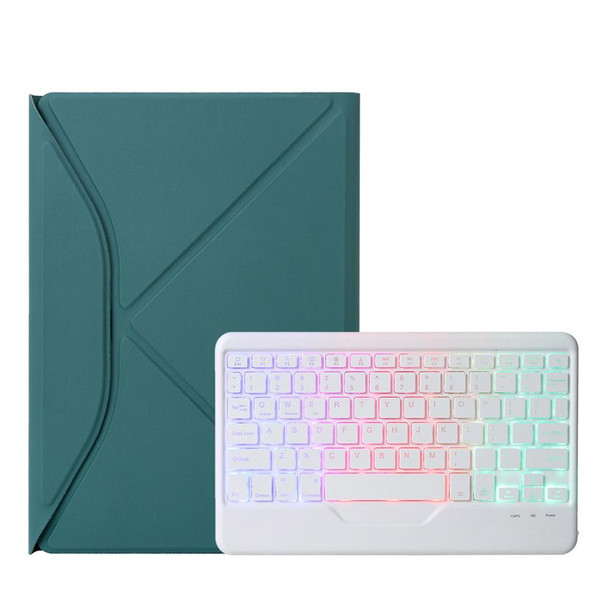 Z102BS Pen Slot Backlight Bluetooth Keyboard Leather Tablet Case - iPad 10.2 2021/2020/2019(Green)