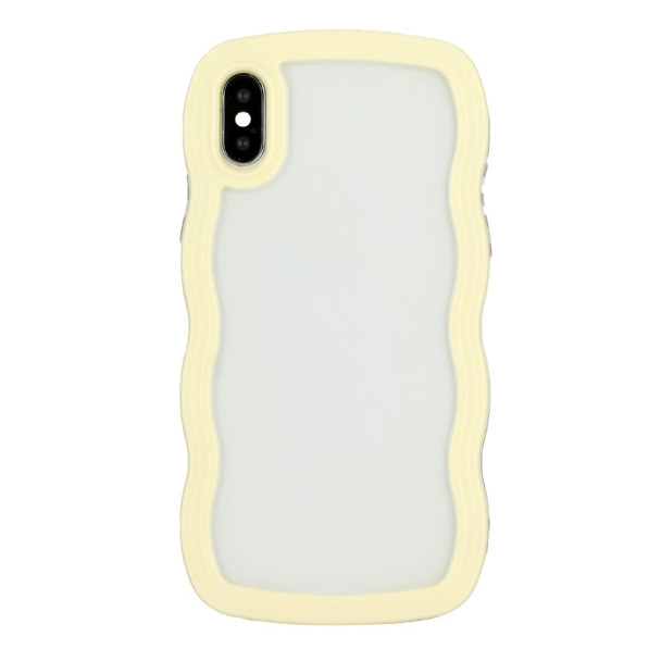Candy Color Wave TPU Clear PC Phone Case - iPhone X / XS(Yellow)