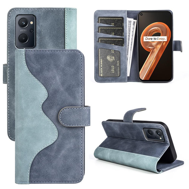 OPPO Realme 9i Stitching Horizontal Flip Leather Phone Case(Blue)