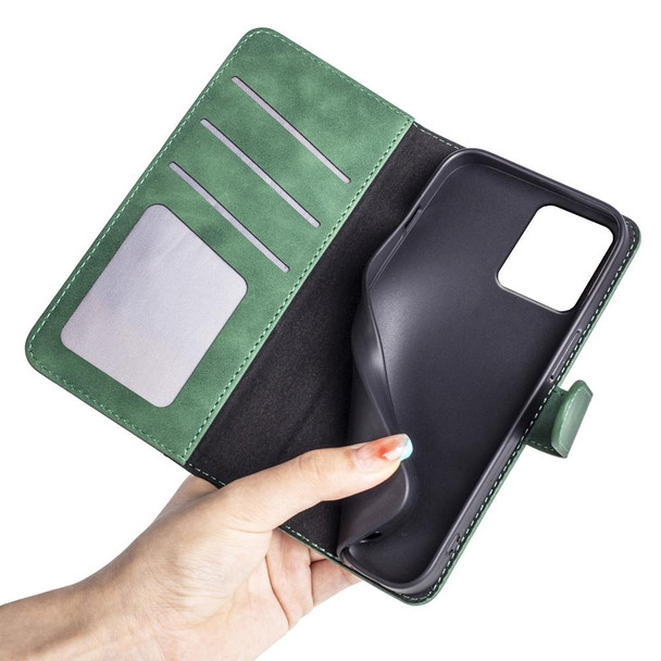 OPPO Realme C35 Stitching Horizontal Flip Leather Phone Case(Green)
