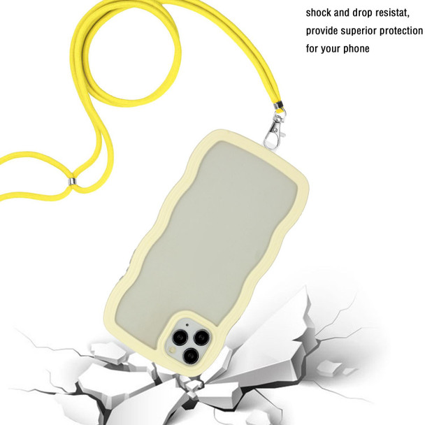 Lanyard Candy Color Wave TPU Clear PC Phone Case - iPhone 11 Pro Max(Yellow)