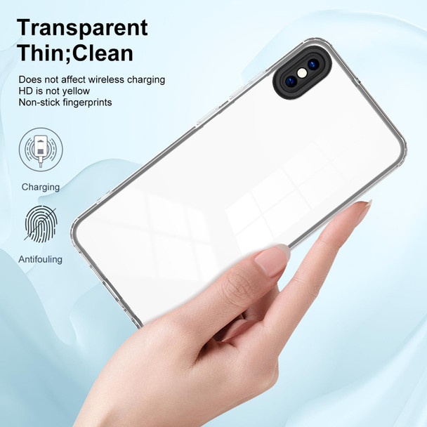 3 in 1 Clear TPU Color PC Frame Phone Case - iPhone XS Max(Black)